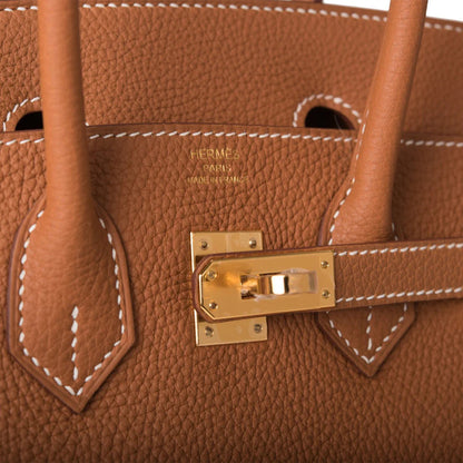 Birkin 25 Gold Togo Gold Hardware