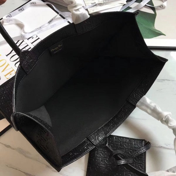 Book Tote Bag In Black  Calfskin